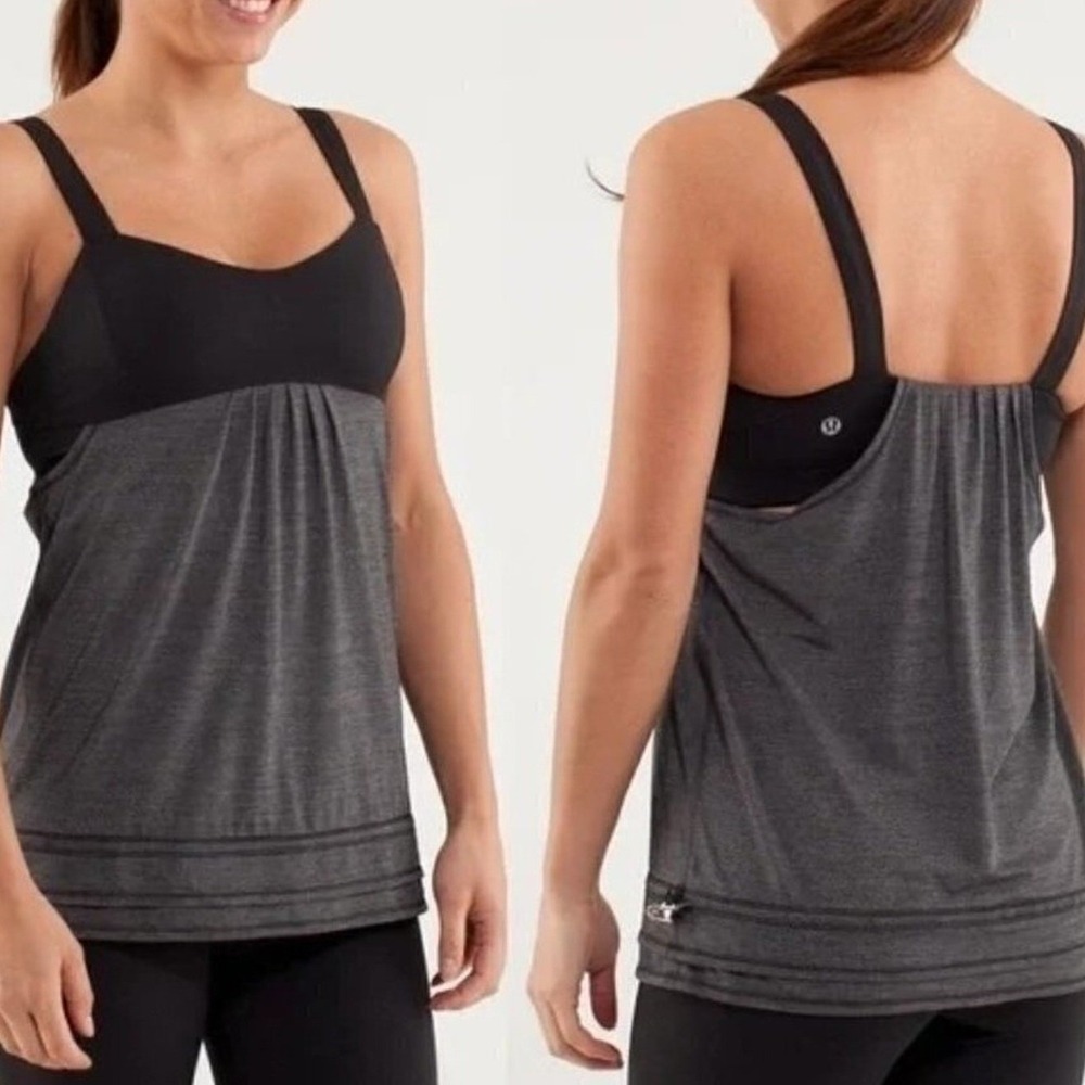 Lululemon Vintage Black & Charcoal Gray Tank Top